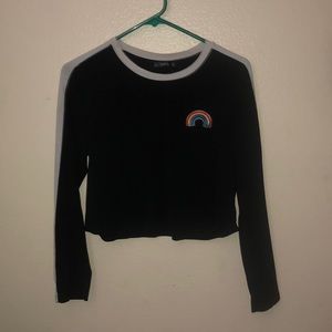 Black rainbow crop top